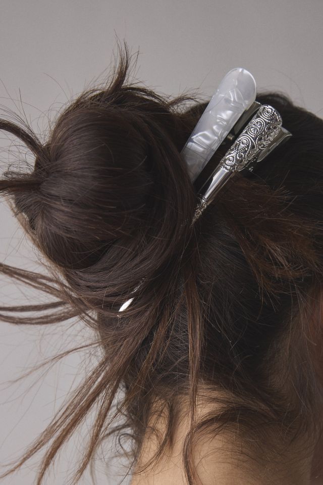 Ensemble de pinces à cheveux en métal alligator #1