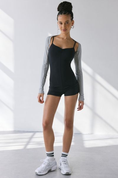 OUT FROM UNDER BEC PINCH-FRONT ROMPER IN BLACK, WOMEN'S AT URBAN OUTFITTERS 