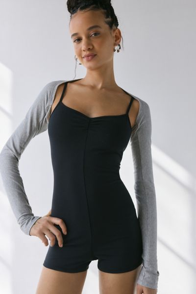 Out From Under Bec Long Sleeve Shrug Top In Grey, Women's At Urban Outfitters In Grey