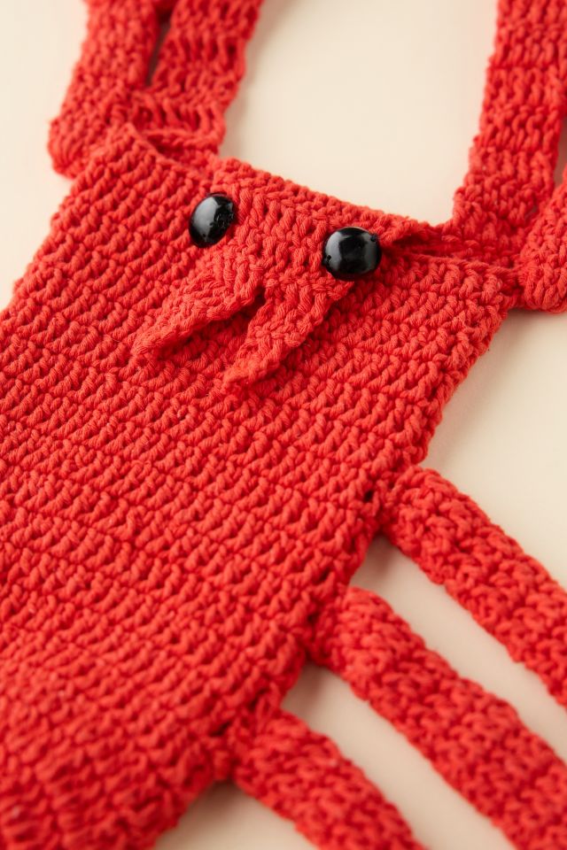 Lobster Crochet Bottle Sling #2