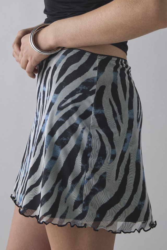 Kimchi Blue Zimi Zebra Print Mesh Mini Skirt #3