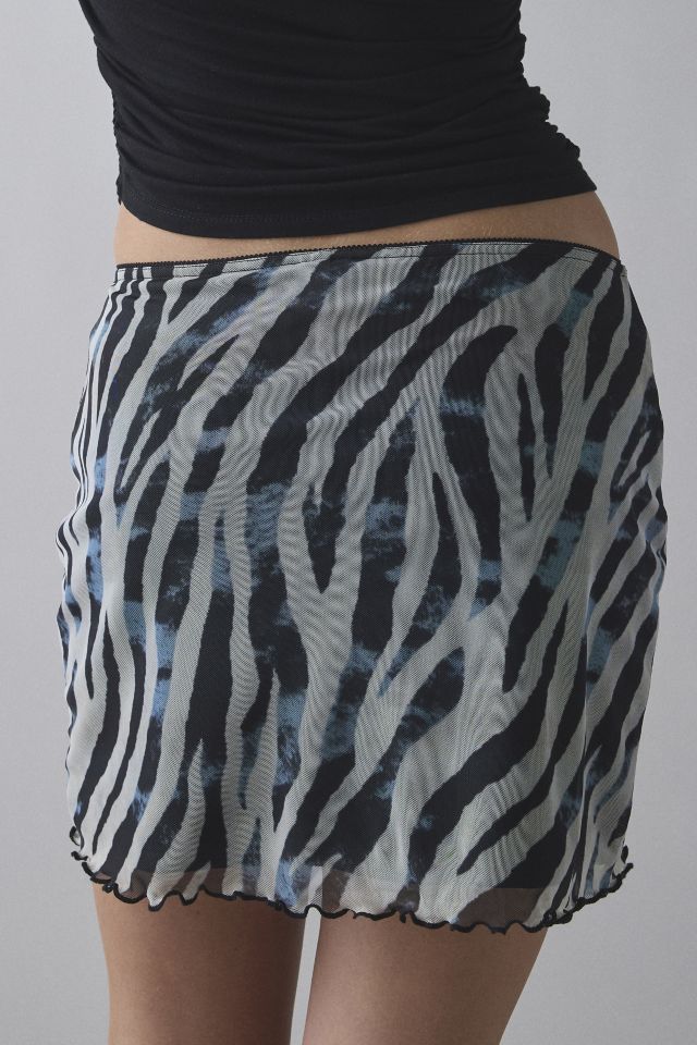 Kimchi Blue Zimi Zebra Print Mesh Mini Skirt #4