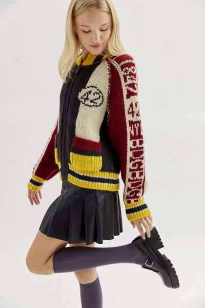 BDG Baylor Colorblock Zip-Up Cardigan