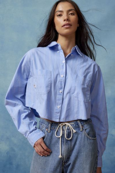 BDG Corey Cropped Button-Down Shirt