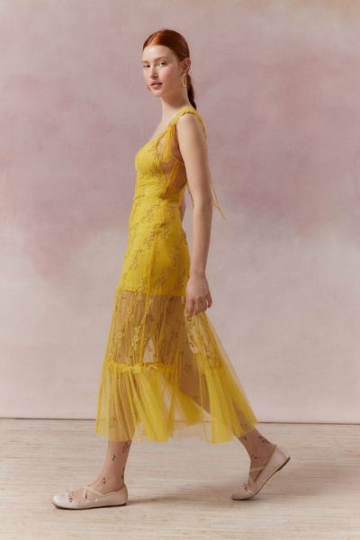 Micah Embroidered Floral Midi Dress