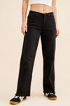 JUST BLACK DENIM Frayed Waistband Slouchy Wide Leg Jeans