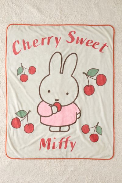Urban Outfitters Miffy Cherry Sweet Plush Throw Blanket In White At