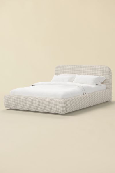 Urban Outfitters Daphne Upholstered Velvet Platform Bed In Neutral At  In Neutral