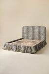 Mina Ruffle Leopard Print Upholstered Platform Bed