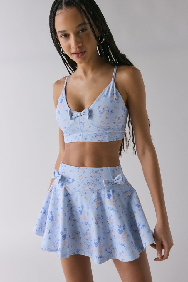 LoveShackFancy Ridgeson Bow Floral Sports Bra #1