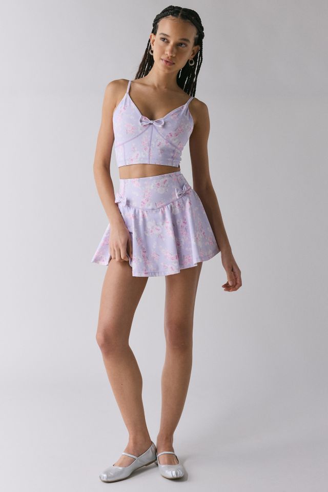 LoveShackFancy Ridgeson Bow Floral Sports Bra #1