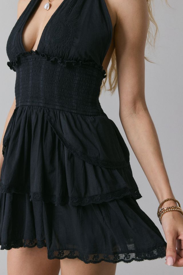 LoveShackFancy Deanna Heritage Halter Mini Dress #3