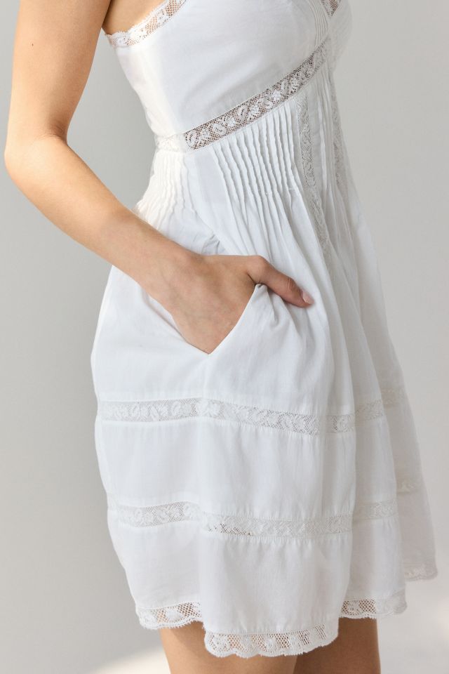 LoveShackFancy Docila Heritage Lace-Trim Cotton Mini Dress #1