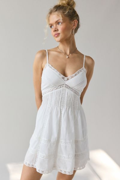 LoveShackFancy Docila Heritage Lace-Trim Cotton Mini Dress