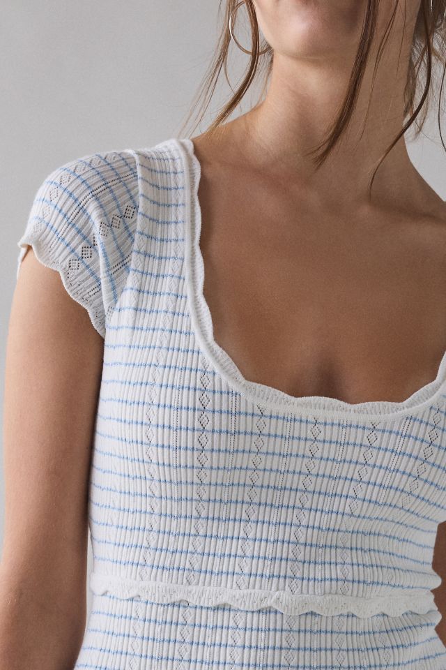 LoveShackFancy Elisavette Striped Stretch Knit Mini Dress #2