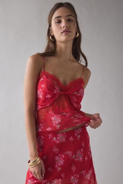 LoveShackFancy Belfast Lace-Trim Satin Cami