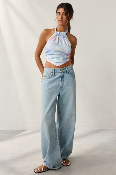 LoveShackFancy Hollison Watercolor Floral Printed Scarf Top