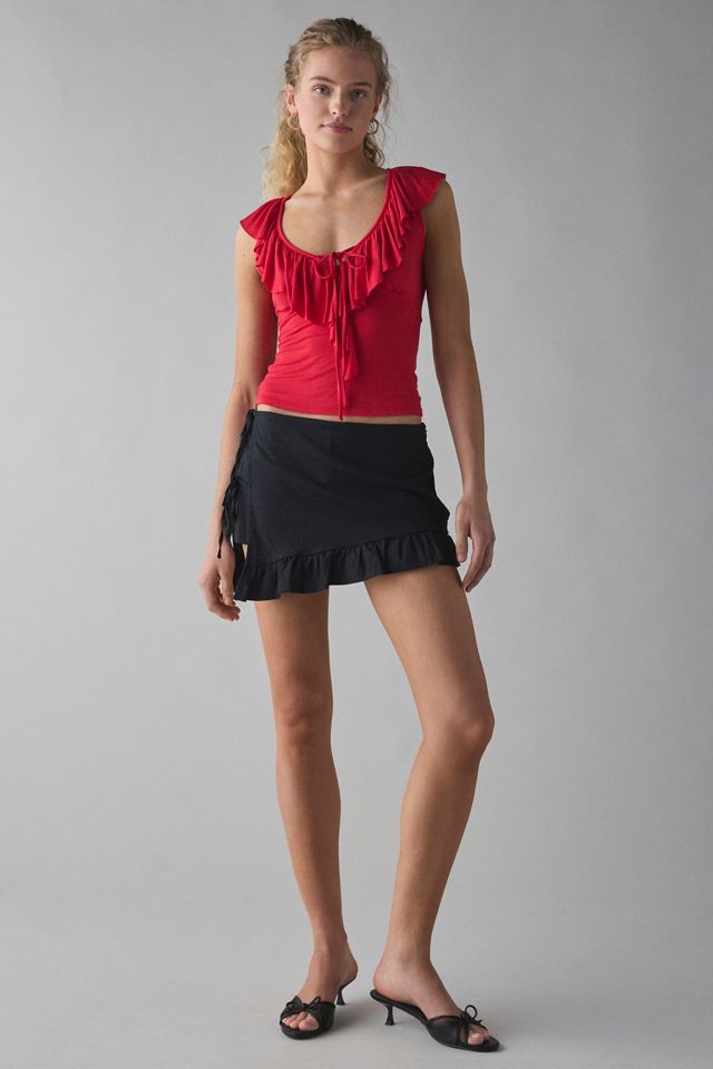 Kimchi Blue Jada Ruffle Scoop Neck Jersey Knit Top #1