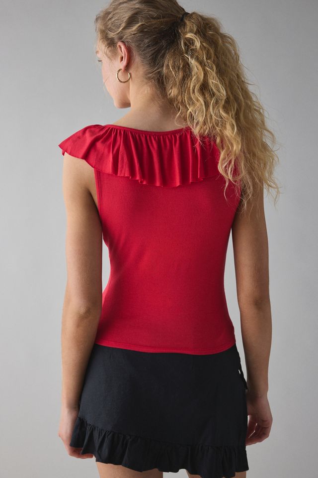 Kimchi Blue Jada Ruffle Scoop Neck Jersey Knit Top #2