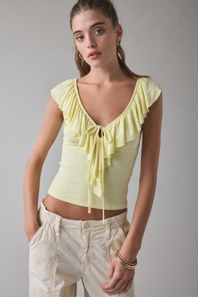 Kimchi Blue Jada Ruffle Scoop Neck Jersey Knit Top Product Page