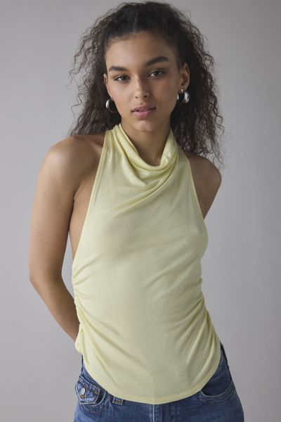 UO Tear It Up High-Neck Twisted Back Cropped Tank Top