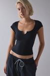 Out From Under Notch-Front Cotton Compression Baby Tee