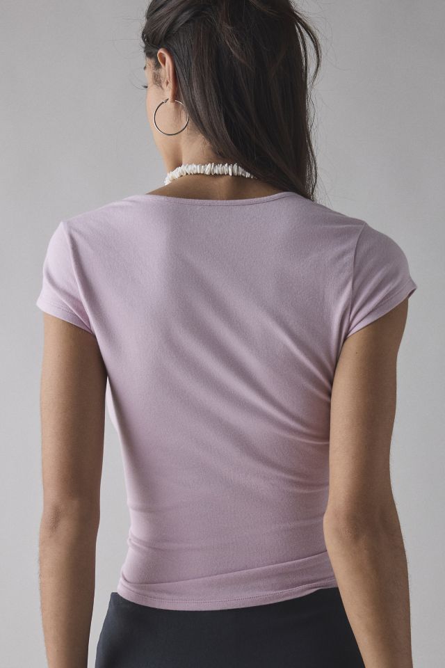 Out From Under Notch-Front Cotton Compression Baby Tee #2